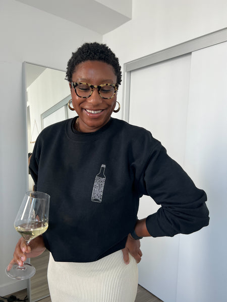 Save Water Drink Wine Embroidered Sweatshirt