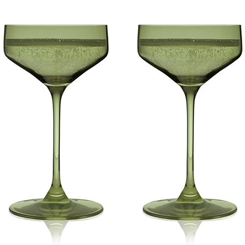 Sage Green Champagne Coupes (Set of 2)