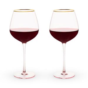 Rose Crystal Red Wine Glass Set