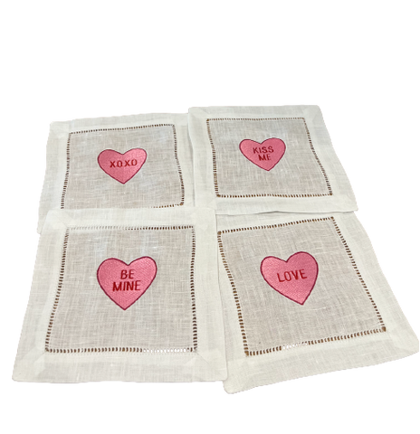 Valentine's Day Conversation Heart Cocktail Napkins